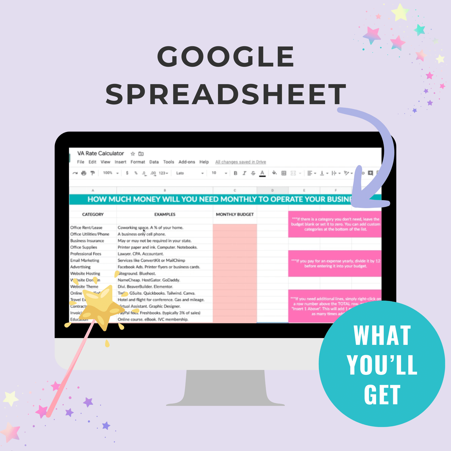 The VA Rate Calculator is made in Google Sheets.