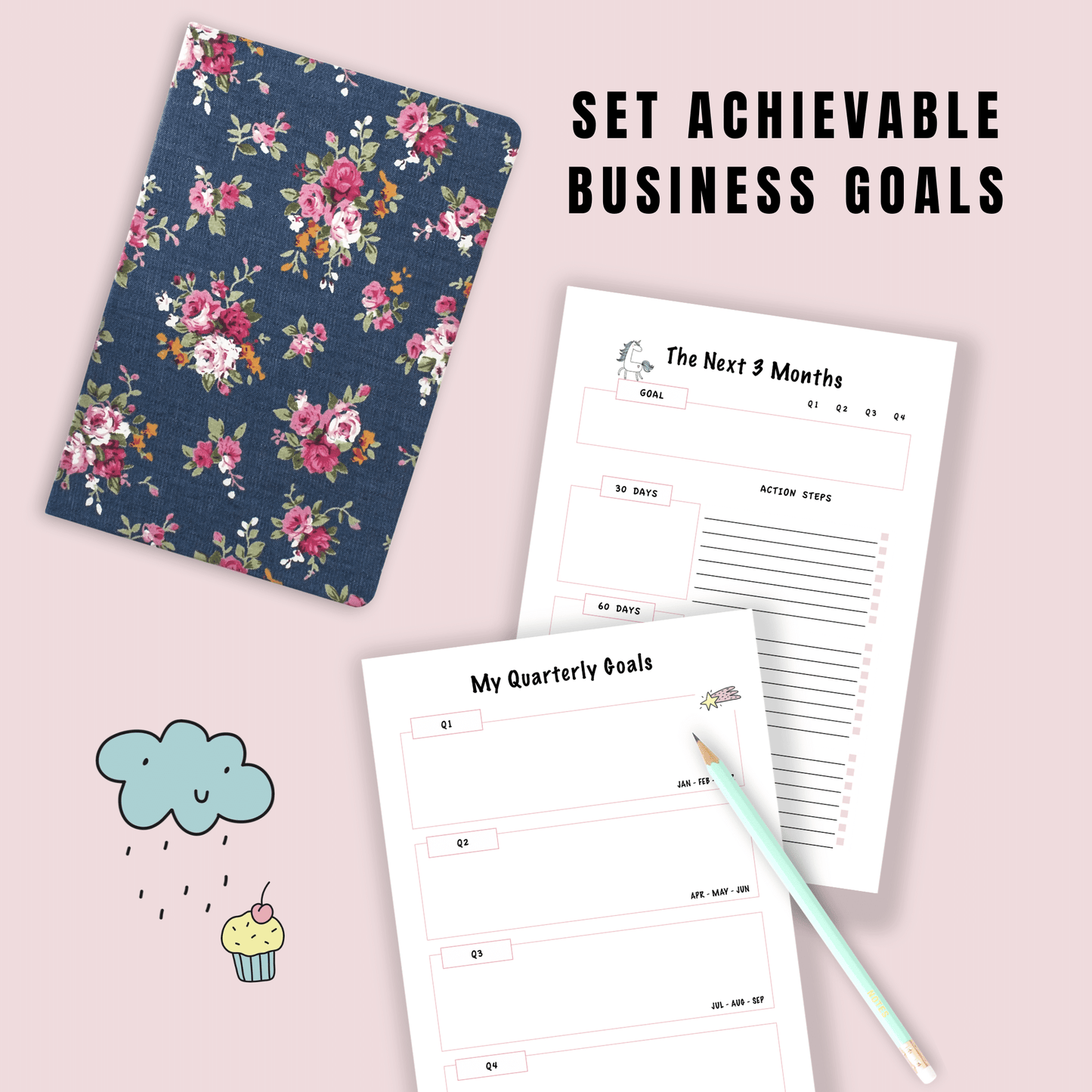 Set achievable business goals with The Creative Boss Planner