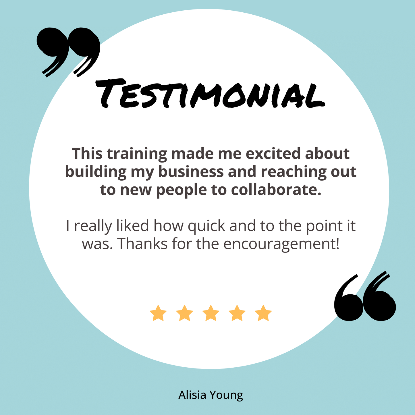 Alisia's testimonial for the Go Get Your Clients training for virtual assistants.