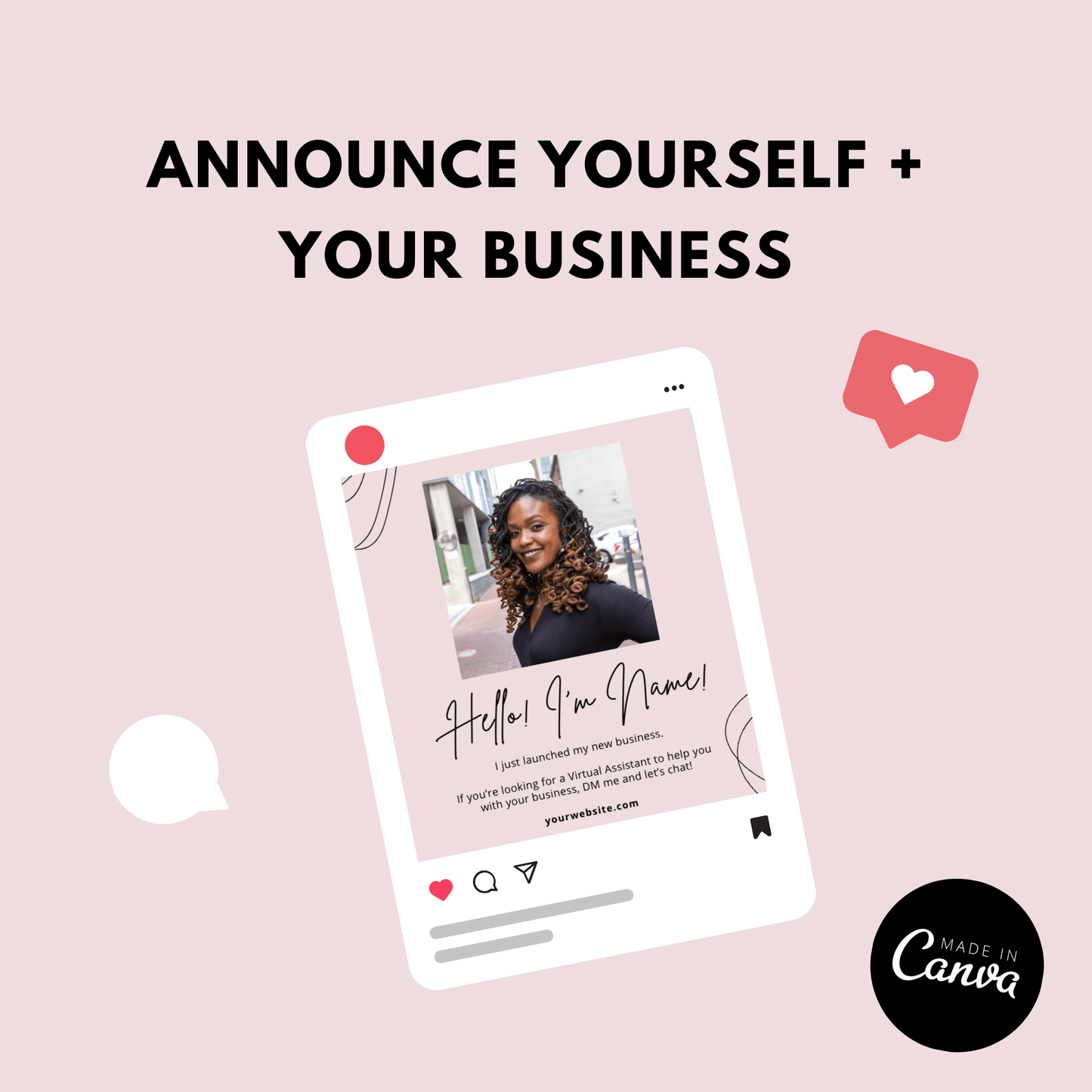 announce your business with the social media pack for virtual assistants