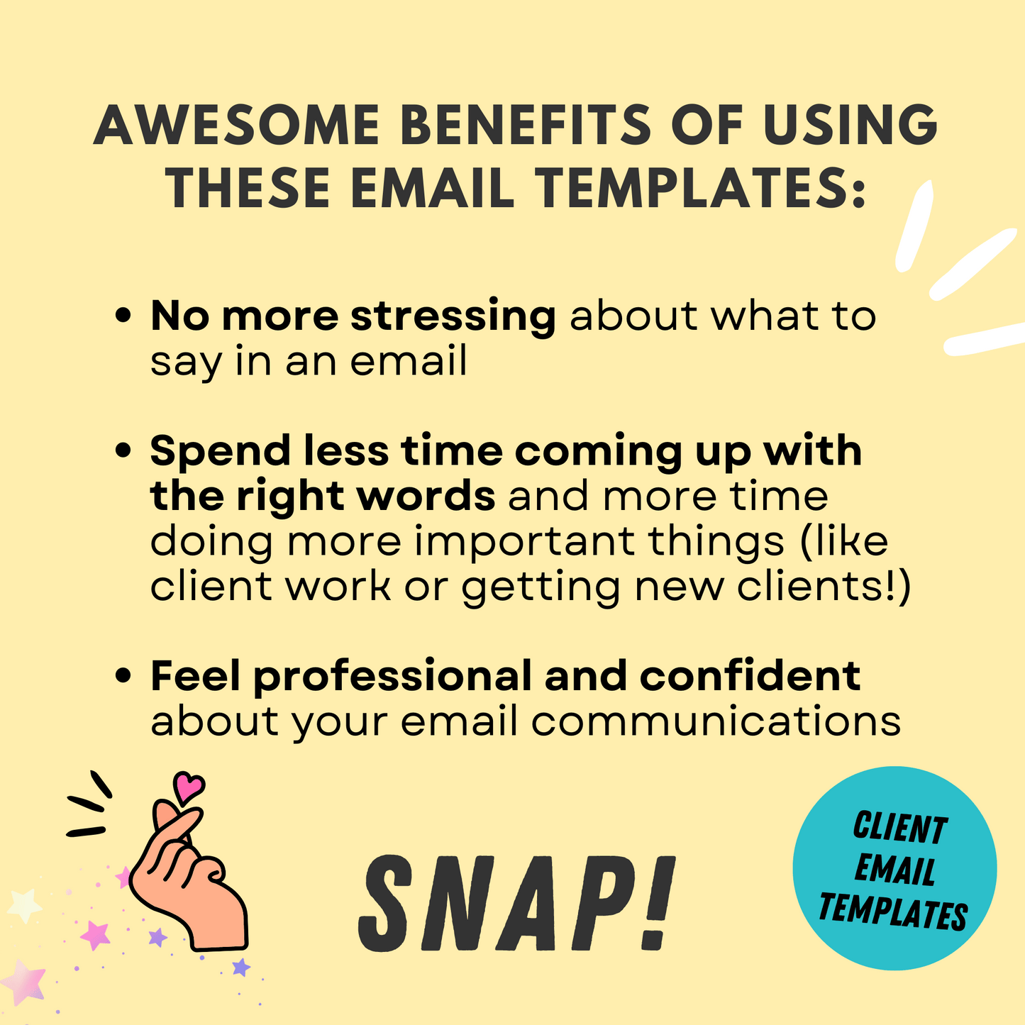benefits of Emails in a SNAP! emails for virtual assistants