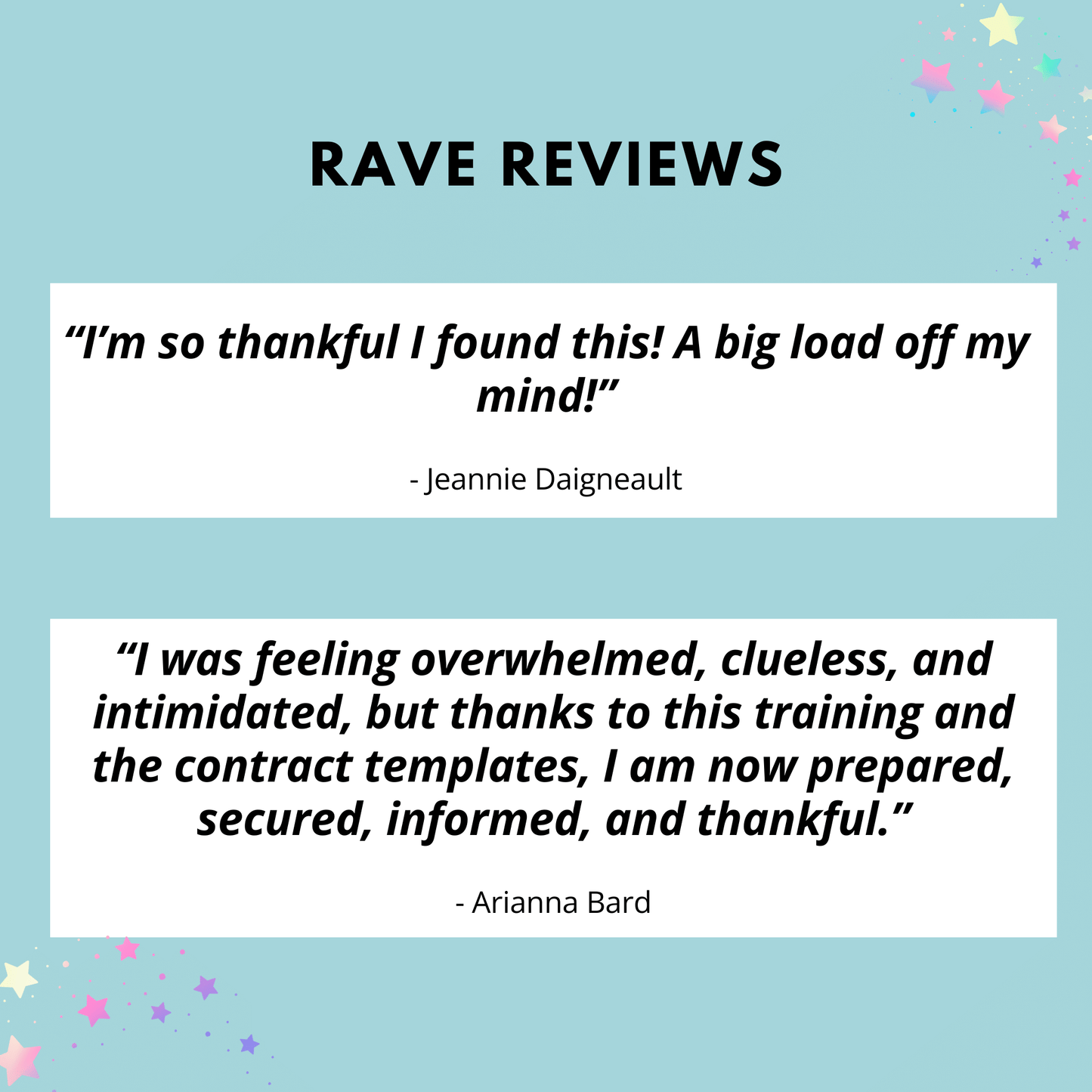 Rave reviews for the contract templates for virtual assistants.