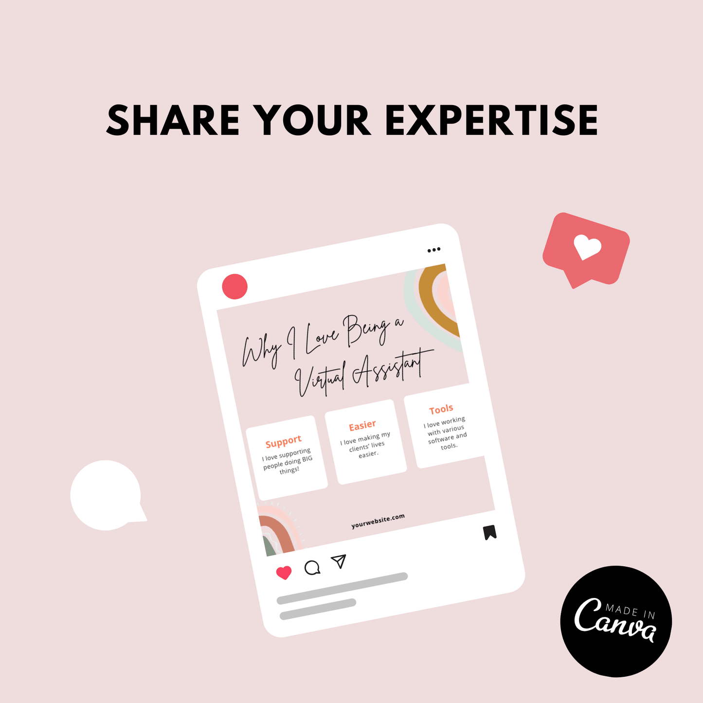 share your expertise on social media with the social media pack for virtual assistants.