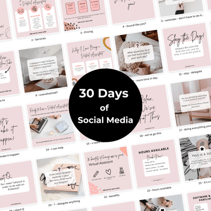 30 days of social media posts for virtual assistants.