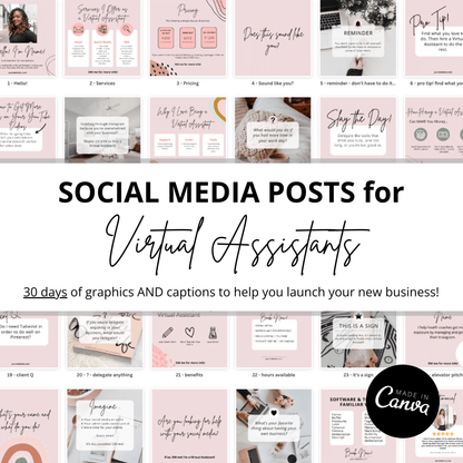 Social media posts for virtual assistants.