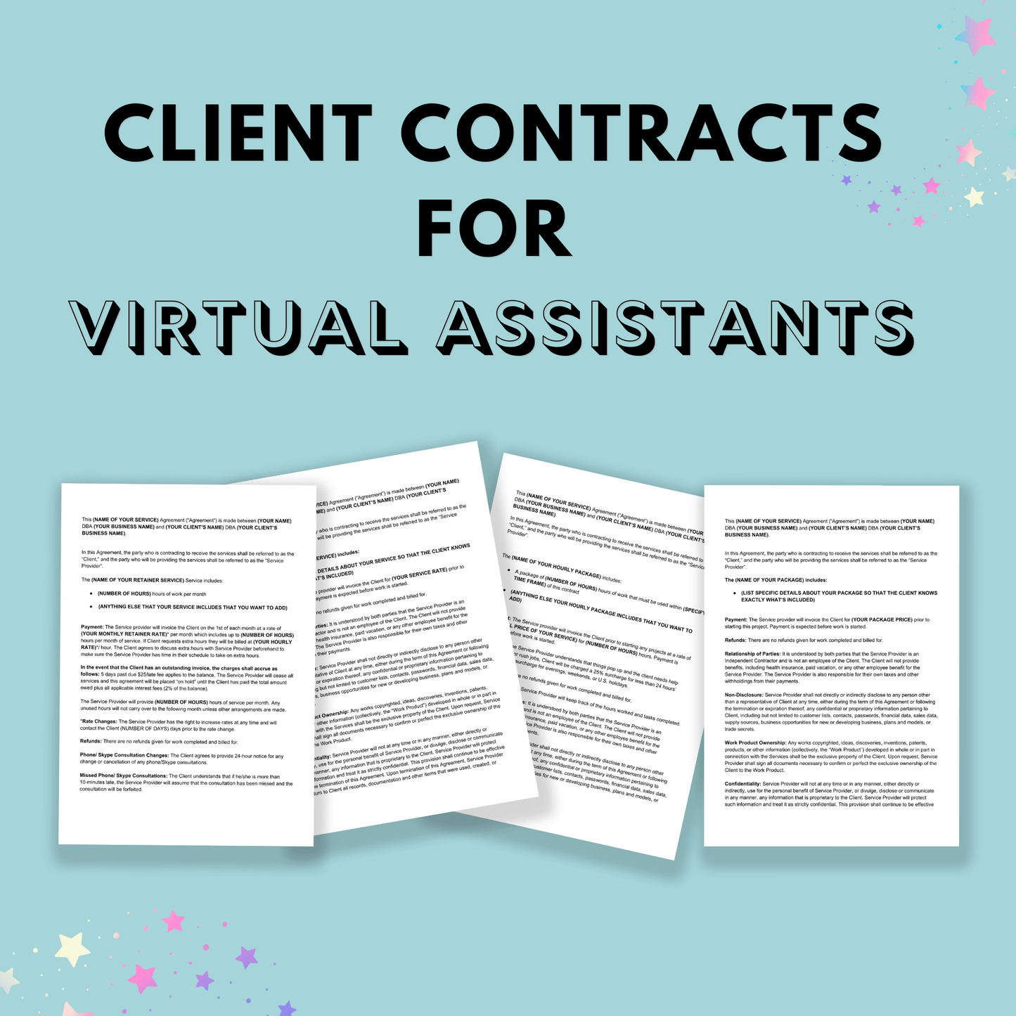 Client contracts for virtual assistants - just edit and send!