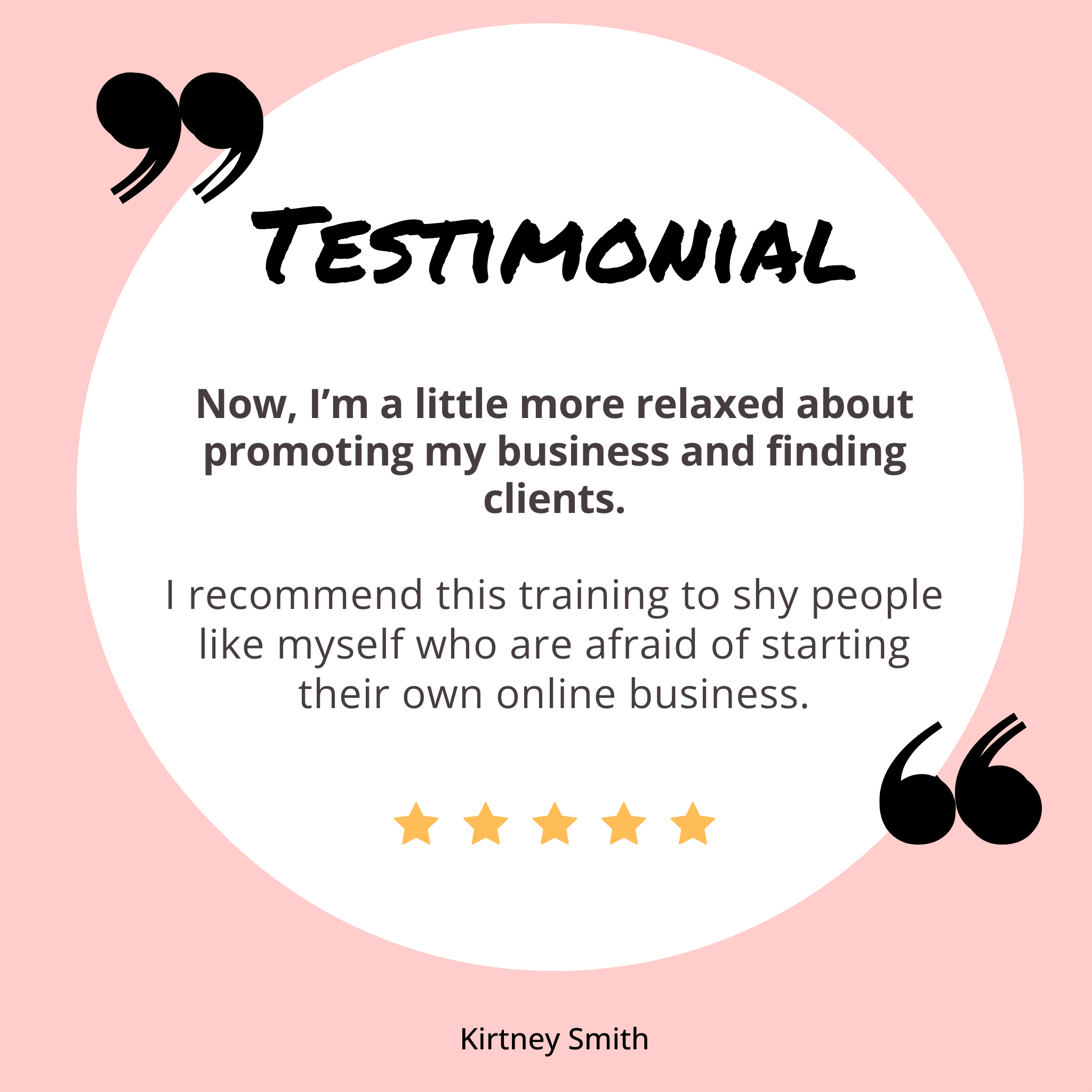Kirtney's testimonial for the Go Get Your Clients training for virtual assistants.