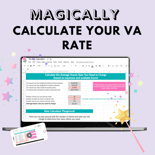 Magically calculate your Virtual Assistant Rate with our VA Rate Calculator