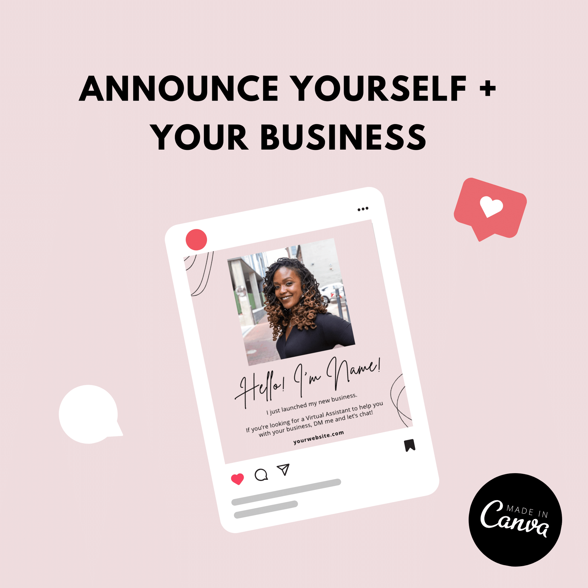 announce your business with the social media pack for virtual assistants