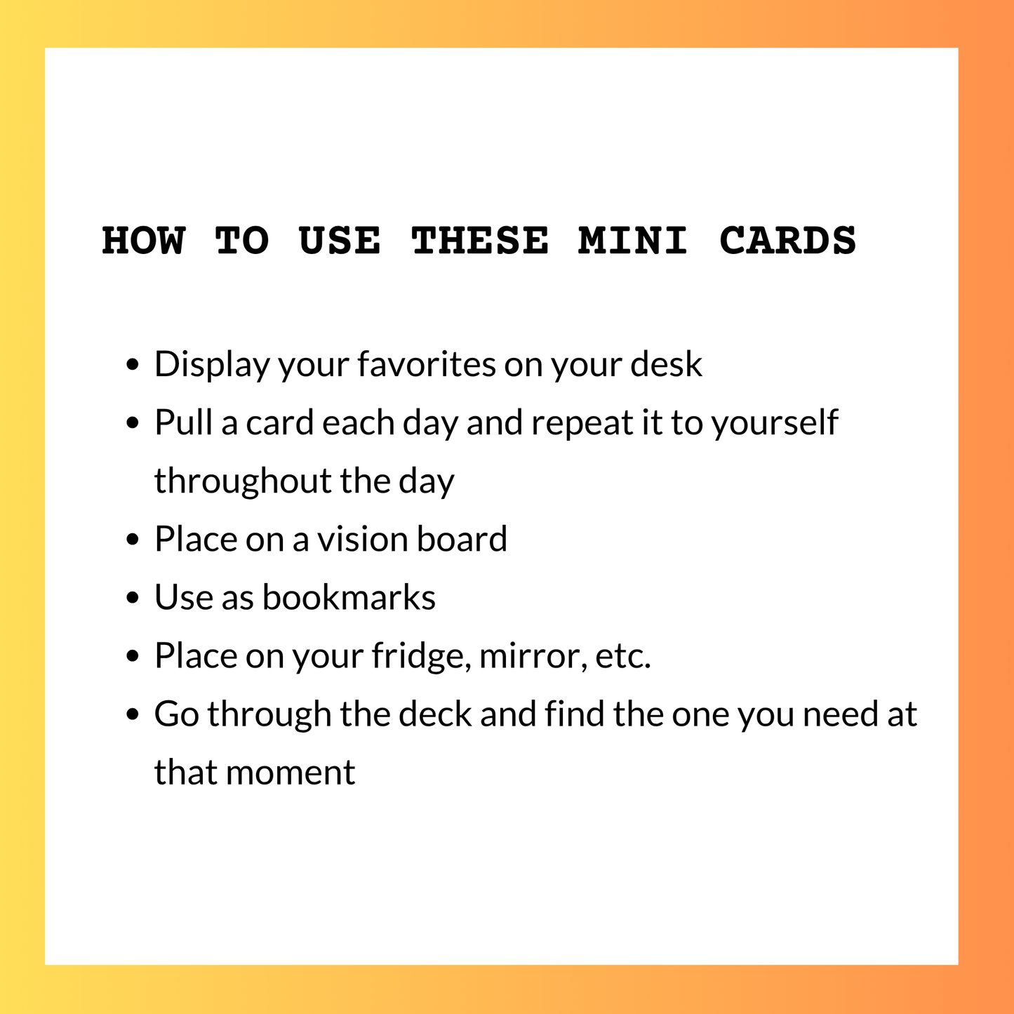 how to use these mini affirmation cards for virtual assistants - desiretodoneshop