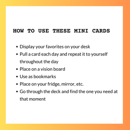 how to use these mini affirmation cards for virtual assistants - desiretodoneshop
